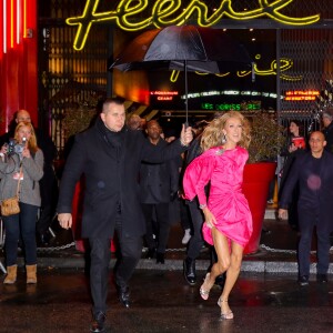 Exclusif - Céline Dion et Pepe Munoz se sont rendus au Moulin Rouge pour applaudir Nora une de leurs amies qui dansait pour la dernière fois sur la scène du célèbre cabaret à Paris le 24 janvier 2019.
