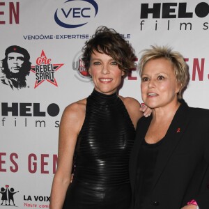 Anne Le Nen et sa compagne Muriel Robin - Avant-première du film "Des gens bien" au cinéma Gaumont-Opéra à Paris le 2 avril 2019. © Coadic Guirec/Bestimage