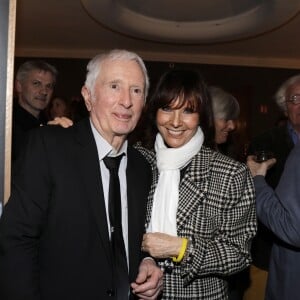 Exclusif - Marcel Amont et Denise Fabre - Marcel Amont célèbre son 90e anniversaire sur la scène de l'Alhambra à Paris le 2 avril 2019. © Cédric Perrin/Bestimage