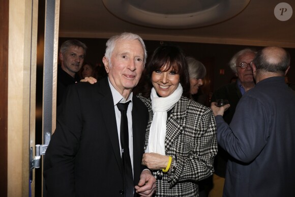 Exclusif - Marcel Amont et Denise Fabre - Marcel Amont célèbre son 90e anniversaire sur la scène de l'Alhambra à Paris le 2 avril 2019. © Cédric Perrin/Bestimage