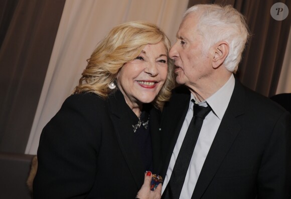 Exclusif - Nicoletta et Marcel Amont - Marcel Amont célèbre son 90e anniversaire sur la scène de l'Alhambra à Paris le 2 avril 2019. © Cédric Perrin/Bestimage