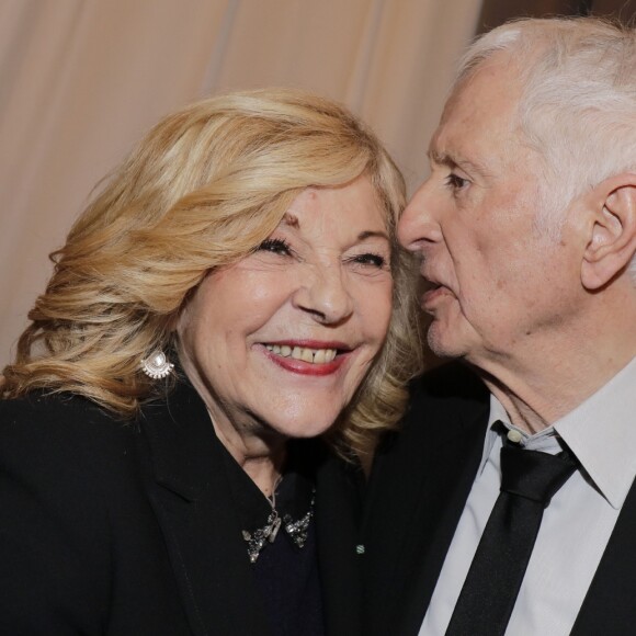 Exclusif - Nicoletta et Marcel Amont - Marcel Amont célèbre son 90e anniversaire sur la scène de l'Alhambra à Paris le 2 avril 2019. © Cédric Perrin/Bestimage