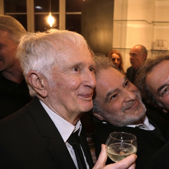 Exclusif - Marcel Amont, Raphaël Mezrahi et François Morel - Marcel Amont célèbre son 90e anniversaire sur la scène de l'Alhambra à Paris le 2 avril 2019. © Cédric Perrin/Bestimage