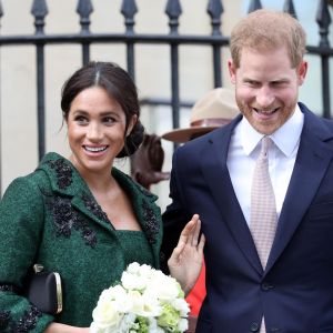 Le prince Harry, duc de Sussex, Meghan Markle, enceinte, duchesse de Sussex, lors de leur visite à Canada House dans le cadre d'une cérémonie pour la Journée du Commonwealth à Londres le 11 mars 2019.