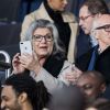Carlos Bianchi et sa femme Margaret Mary Pilla - Célébrités dans les tribunes du parc des princes lors du match de football de ligue 1, Paris Saint-Germain (PSG) contre Strasbourg à Paris le 7 avril 2019. Le match s'est soldé par un match nul 2-2.