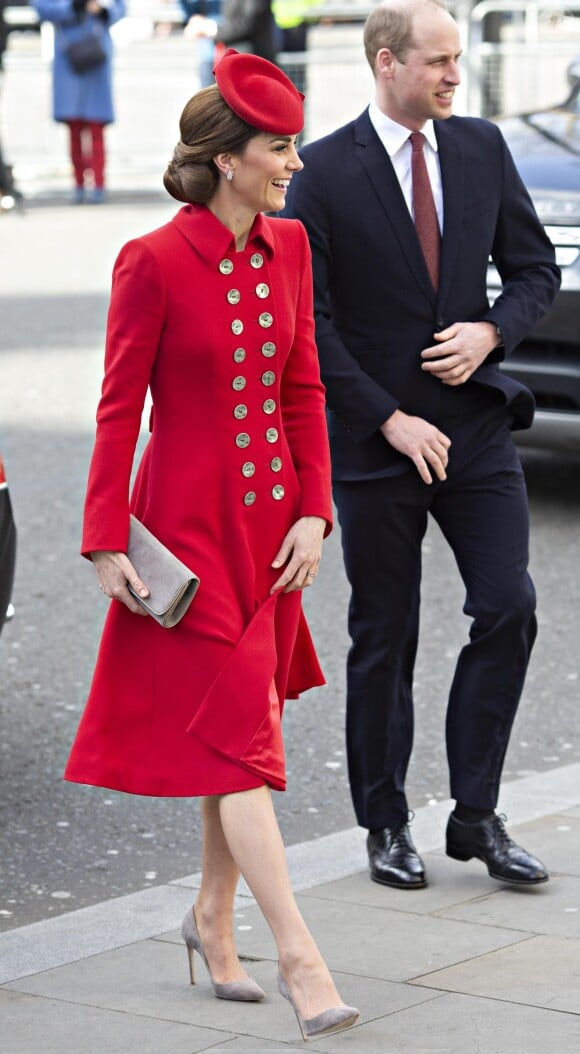 Catherine Kate Middleton, la duchesse de Cambridge et le prince William, duc de Cambridge - Arrivée de la famille royale britannique à la messe en l'honneur de la journée du Commonwealth à l'abbaye de Westminster à Londres, le 11 mars 2019.