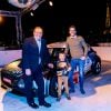 Exclusif - Jean-Pierre Pernaut pose avec son fils Olivier et son petit-fils Léo à l'occasion d'un événement du Trophée Andros à la compagnie des Bateaux Mouches à Paris le 8 février 2019. © Frédéric Piau