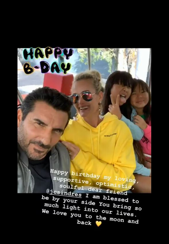 Laeticia Hallyday souhaite un joyeux anniversaire à son ami Jean-Claude Sindres le 7 avril 2019, sur Instagram.
