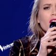 Hannah Featherstone dans "The Voice 8" sur TF1, le 13 avril 2019.