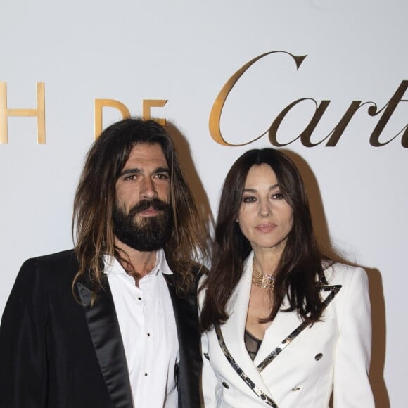 Monica Bellucci et son compagnon Nicolas Lefebvre assistent à la soirée de lancement de la collection "Clash De Cartier" à la Conciergerie à Paris, France, le 10 avril 2019. © Pierre Perusseau/Bestimage