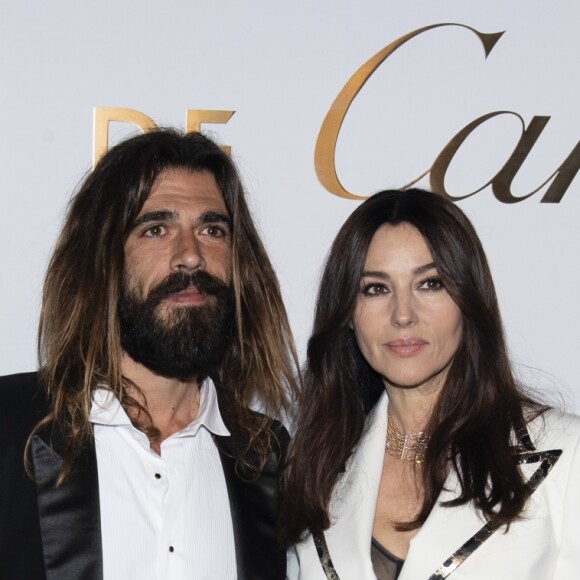 Monica Bellucci et son compagnon Nicolas Lefebvre assistent à la soirée de lancement de la collection "Clash De Cartier" à la Conciergerie à Paris, France, le 10 avril 2019. © Pierre Perusseau/Bestimage