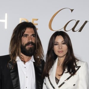 Monica Bellucci et son compagnon Nicolas Lefebvre assistent à la soirée de lancement de la collection "Clash De Cartier" à la Conciergerie à Paris, France, le 10 avril 2019. © Pierre Perusseau/Bestimage