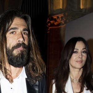 Monica Bellucci et son compagnon Nicolas Lefebvre assistent à la soirée de lancement de la collection "Clash De Cartier" à la Conciergerie à Paris, France, le 10 avril 2019. © Pierre Perusseau/Bestimage