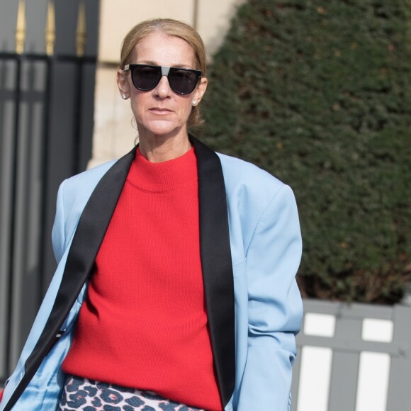 Céline Dion sort de l'hôtel de Crillon à Paris le 31 janvier 2019.