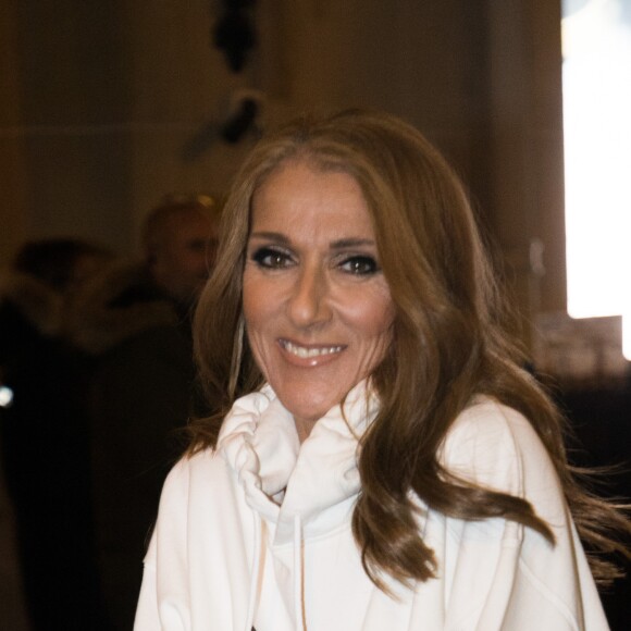 Céline Dion à la sortie de l'hôtel Plaza Athénée, après le tournage pour L'Oréal, à Paris, France, le 30 janvier 2019.