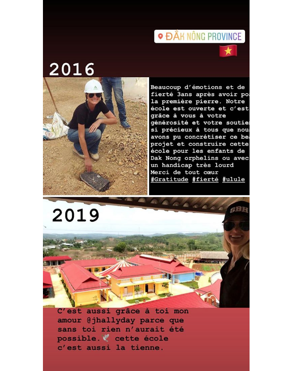 Laeticia Hallyday sur Instagram, le 17 avril 2019. Voyage au Vietnam avec Jade et Joy.