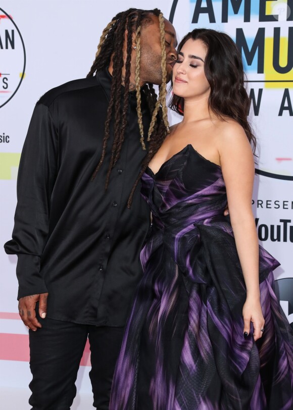 Ty Dolla Sign et sa compagne Lauren Jauregui à la soirée 2018 American Music Awards au théâtre Microsoft à Los Angeles, le 9 octobre 2018.
