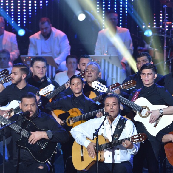 Exclusif - Chico and the Gypsies lors de l'enregistrement de la dernière des "Années Bonheur" présentée par Patrick Sébastien à Saint-Denis le 12 février 2019. Pour les téléspectateurs, P.Sébastien fera ses adieux à l'émission lors de la diffusion le 11 mai 2019. © Giancarlo Gorassini / Bestimage
