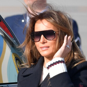 Le président des États-Unis Donald Trump et Melania Trump, se rendent en Alabama suite aux dégâts causés par la tornade le 8 mars 2019.