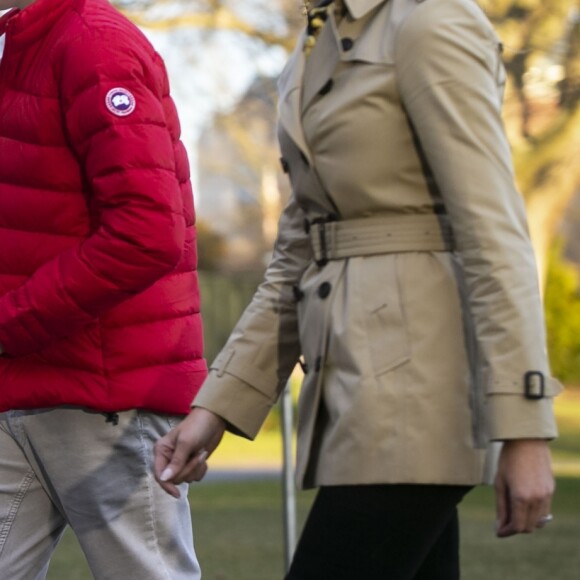 Melania Trump, Barron Trump - Le président Donald Trump arrive à la Maison Blanche à Washington en hélicoptère le 10 mars 2019.