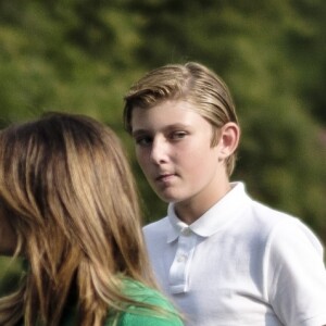 Le président Donald Trump, sa femme la Première Dame Melania Trump et leur fils Barron rentre à la Maison Blanche à Washington, The District, Etats-Unis, le 19 août 2018, après un week-end à Bedminster dans le New Jersey.