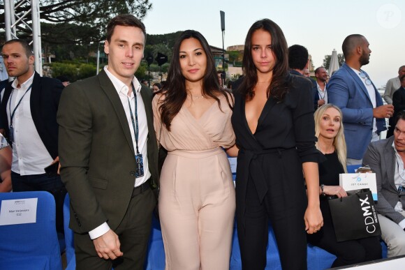 Louis Ducruet, sa fiancée Marie Chevallier et sa soeur Pauline Ducruet lors de la soirée Amber Lounge UNITE Monaco 2018 au profit de la fondation de Jackie Stewart "Race Against Dementia" à l'hôtel Méridien Beach Plaza à Monte-Carlo, Monaco, le 25 mai 2018. © Bruno Bebert/Bestimage