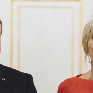 Le président de la République française Emmanuel Macron et sa femme la Première Dame Brigitte Macron lors du dîner d'Etat au palais de l'Elysée à Paris, France, le 25 mars 2019. © Lewis Joly/Pool/Bestimage
