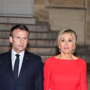 Le président de la république, Emmanuel Macron et sa femme Brigitte reçoivent le président de la République populaire de Chine, XI Jinping et sa femme femme Peng Liyuan au Palais de l'Elysée pour un dîner d'état, Paris, le 25 mars 2019. ©Dominique Jacovides / Bestimage