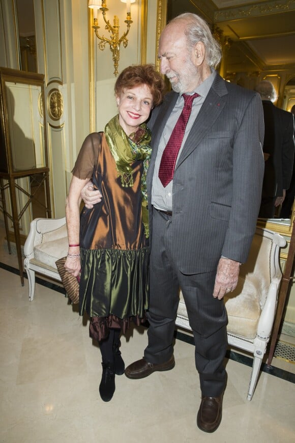 Jean-Pierre Marielle et sa femme Agathe Natanson - Soirée des "Révélations César 2015" à l'hôtel Meurice à Paris le 12 janvier 2015.