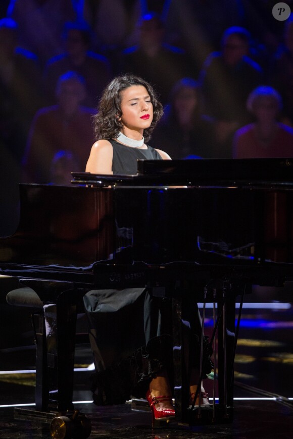 Exclusif - Khatia Buniatishvili - Enregistrement de l'émission "Bon anniversaire Veronique Sanson" qui sera diffusée le 26 Avril 2019 à 21 heures sur France 3. Paris le 8 Avril 2019. Une grande soirée événement avec Véronique Sanson et ses amis. L'émission mettra à l'honneur les grandes dates de la vie de l'artiste. Pour chacune d'entre elles, la chanteuse devra replonger dans ses souvenirs pour retrouver à quel événement de sa vie cette date correspond. Une fois cet événement découvert, une surprise préparée dans le plus grand secret lui sera réservée par ses proches et les artistes qu'elle aime : des chansons en duo et en solo, des sketches inédits, des happenings. © Cyril Moreau / Bestimage