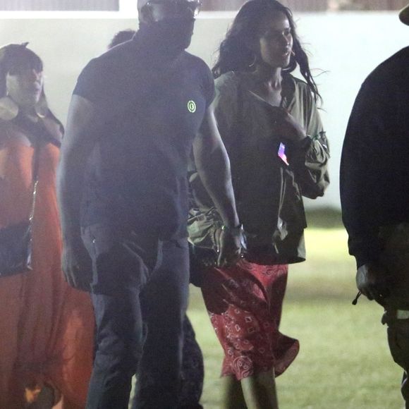 Exclusif - Idris Elba et sa fiancée Sabrina Dhowre au festival de "Coachella 2019" à Indio, le 20 avril 2019.
