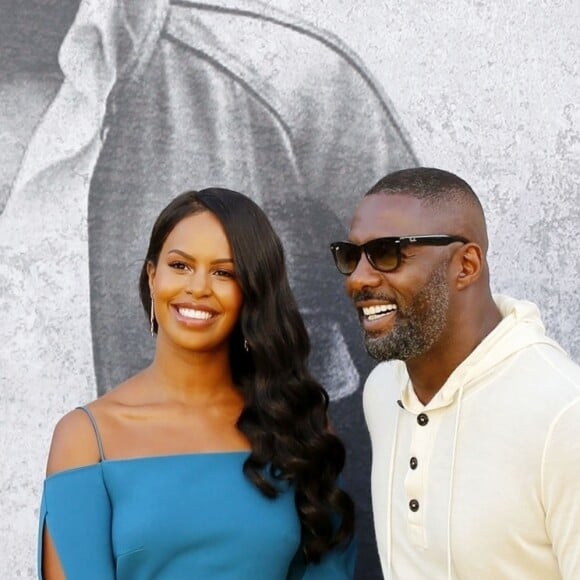 Idris Elba et sa fiancée Sabrina Dhowre à l'avant-première du film "Yardie" au BFI Southbank à Londres, le 21 août 2018.