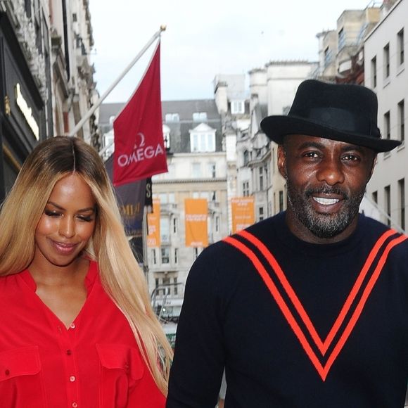 Idris Elba et sa fiancée Sabrina Dhowre à l'inauguration du nouveau flagship Stella McCartney sur Old Bond Street à Londres, le 12 juin 2018.