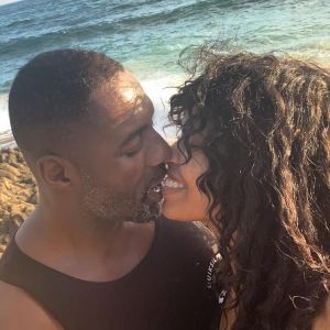 Idris Elba et Sabrina Dhowre, photo publiée par la jeune femme sur Instagram lors de la Saint-Valentin 2019.