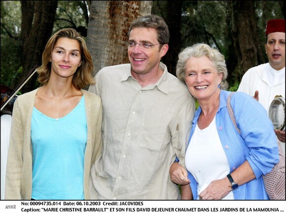 Marie-Christine Barrault et son fils David Toscan du Plantier au Festival international du film de Marrakech, le 6 octobre 2003.