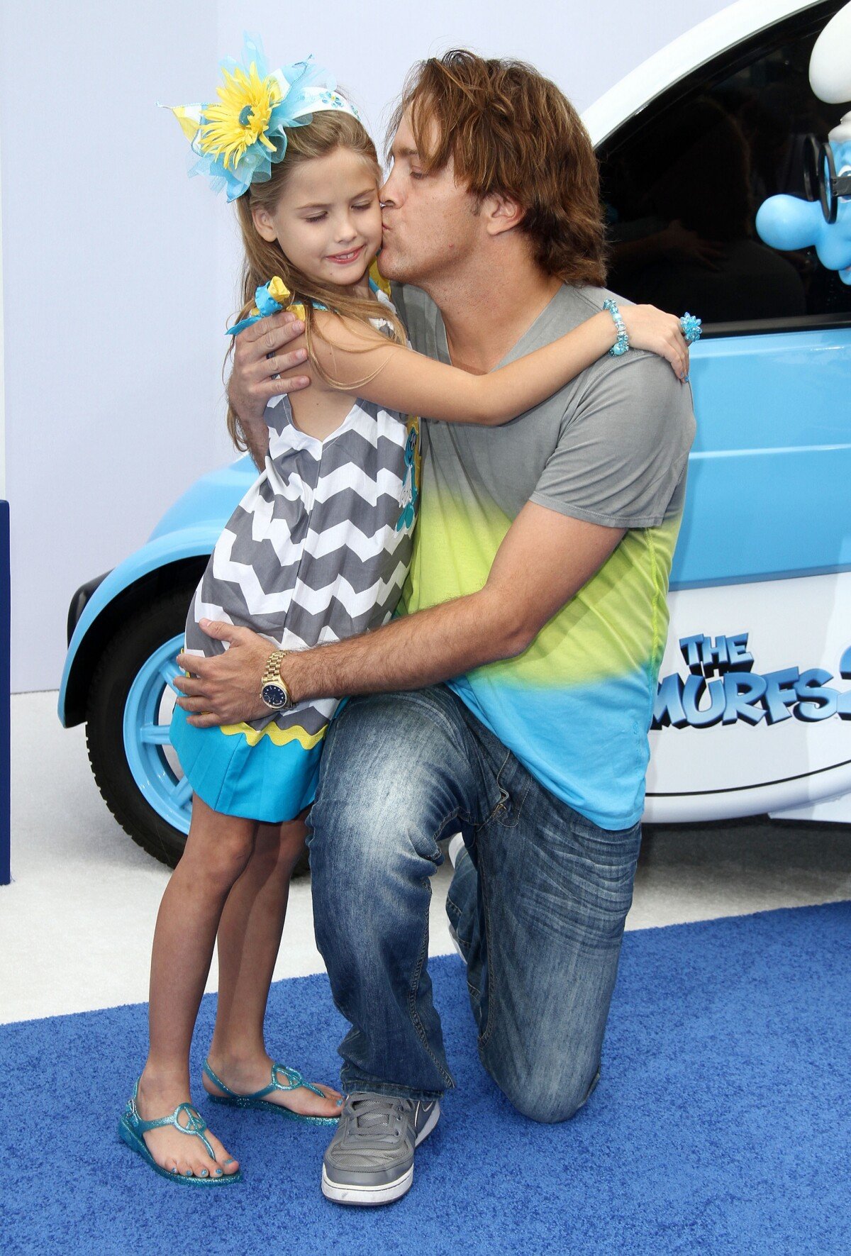 Photo : Dannielynn Birkhead et son père Larry Birkhead en 2013. - Purepeople