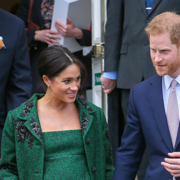 Meghan Markle, duchesse de Sussex, et le prince Harry, duc de Sussex, à la Canada House après une cérémonie pour la Journée du Commonwealth à Londres le 11 mars 2019.