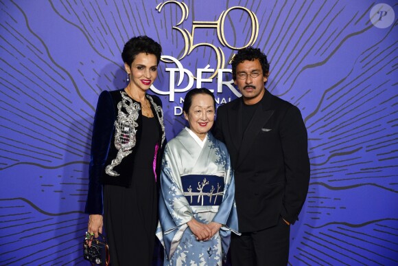 Farida Khelfa, Setsuko Klossowska de Rola et Haider Ackermann lors du photocall du gala du 350ème anniversaire de l'Opéra Garnier à Paris, France, le 8 mai 2019. © Pierre Perusseau/Bestimage