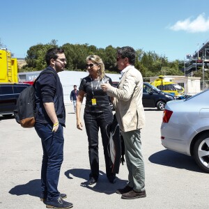 Manuel Valls et sa compagne Susana Gallardo au Grand Prix d'Espagne sur le circuit de Barcelone-Catalogne à Barcelone, Espagne, le 12 mai 2019.