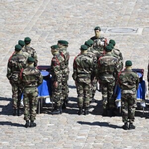 Hommage national en l'honneur de Cédric de Pierrepont et Alain Bertoncello la cour d'honneur des Invalides © Eliot Blondet/Pool/Bestimage