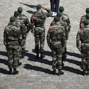 Hommage national en l'honneur de Cédric de Pierrepont et Alain Bertoncello la cour d'honneur des Invalides © Eliot Blondet/Pool/Bestimage