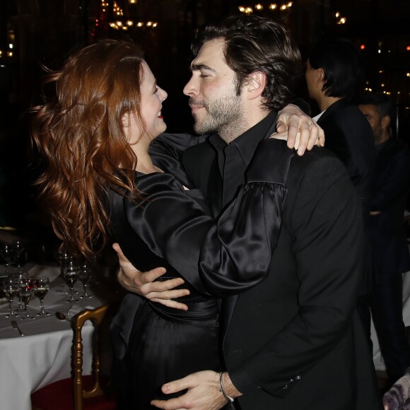 Elodie Frégé et son compagnon Gian Marco Tavani - Lancement du magazine 7000 Art Company à l'hôtel intercontinental à Paris le 7 mars 2019. © Marc Ausset-Lacroix/Bestimage