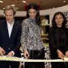 Guillaume Houzé, Kendall Jenner et Sophie Delafontaine assistent à la soirée de lancement de la collection LGP de Longchamp au grand magasin Galeries Lafayette Champs-Élysées. Paris, le 14 mai 2019.