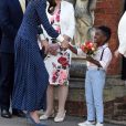 Catherine (Kate) Middleton, duchesse de Cambridge, se rend au Bletchley Park pour assister à l'inauguration d'une exposition dans bâtiment récemment rénové du Teleprinter Building, à l'occasion de son 75e anniversaire du débarquement. Bletchley, 14 mai 2019.
