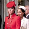 Catherine Kate Middleton, duchesse de Cambridge, Meghan Markle, enceinte, duchesse de Sussex lors de la messe en l'honneur de la journée du Commonwealth à l'abbaye de Westminster à Londres le 11 mars 2019.