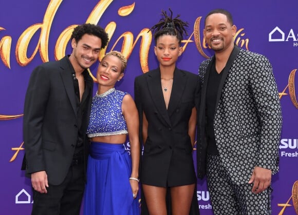 Trevor, Jada Pinkett, Willow et Will Smith lors de l'avant-première du film Aladdin à Los Angeles le 21 mai 2019