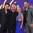 Trevor, Jaden, Jada Pinkett et Will Smith lors de l'avant-première du film Aladdin à Los Angeles le 21 mai 2019
