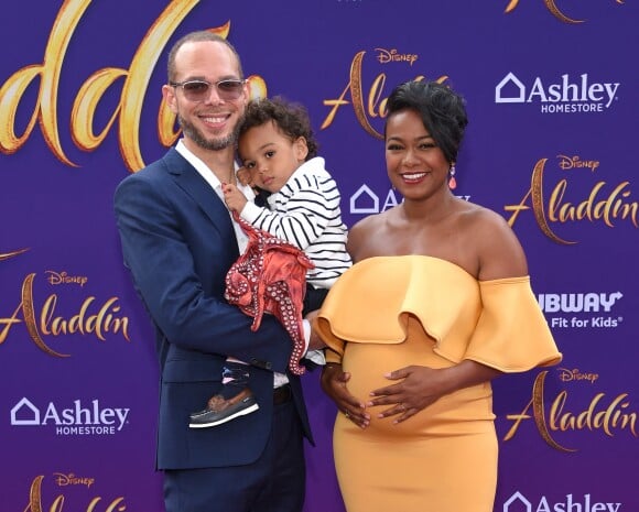 Tatyana Ali et sa famille lors de l'avant-première du film Aladdin à Los Angeles le 21 mai 2019