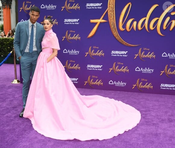 Jordan Spence et Naomi Scott lors de l'avant-première du film Aladdin à Los Angeles le 21 mai 2019