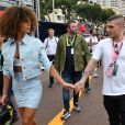 Marco Verratti et sa compagne Jessica Aidi - People lors du 77 ème Grand Prix de Formule 1 de Monaco le 26 Mai 2019. © Bruno Bebert / Bestimage